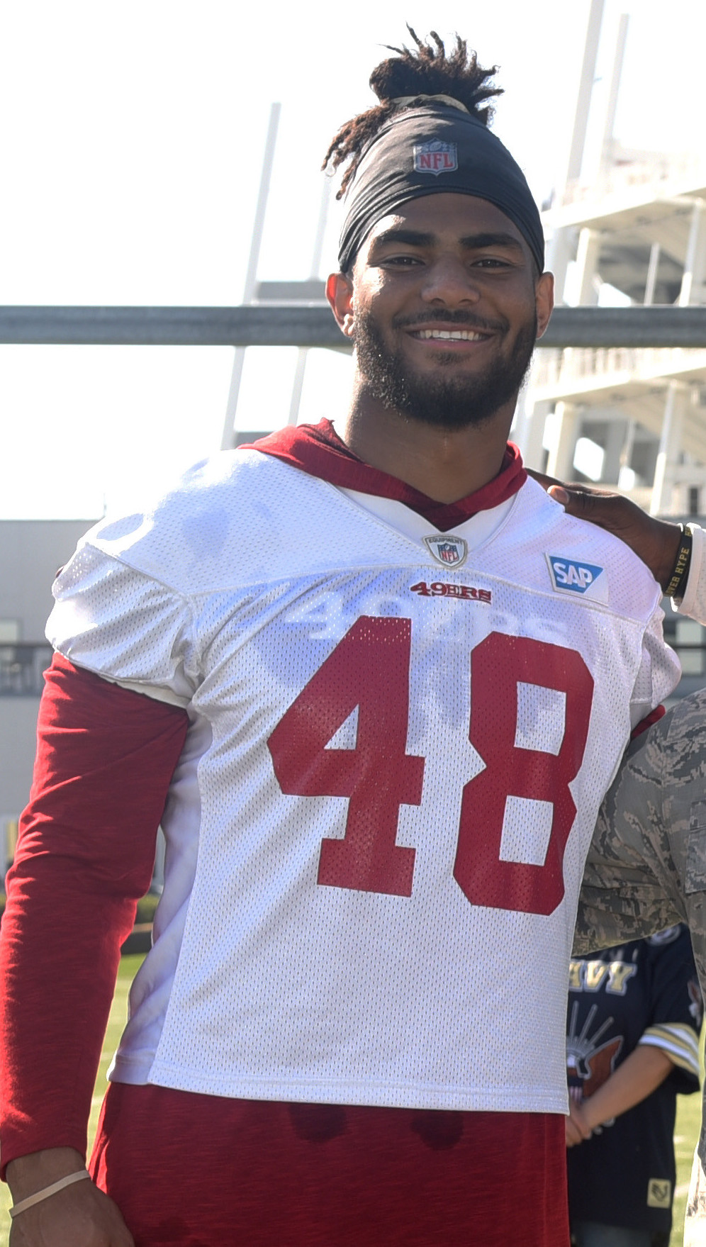 San Francisco 49ers linebacker Fred Warner in his red team jersey, 2018